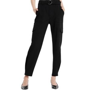 Express Ankle Super High Rise Black Belted  Cargo Pants Womens Size 2R